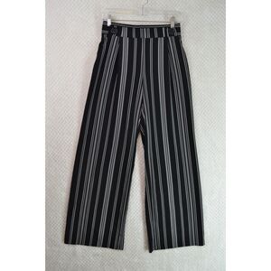Joe B Women's Medium Black Striped Wide Leg Flowy Dress Pants